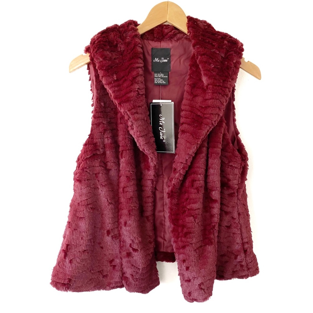 Burgundy Me Jane Faux Fur Vest
